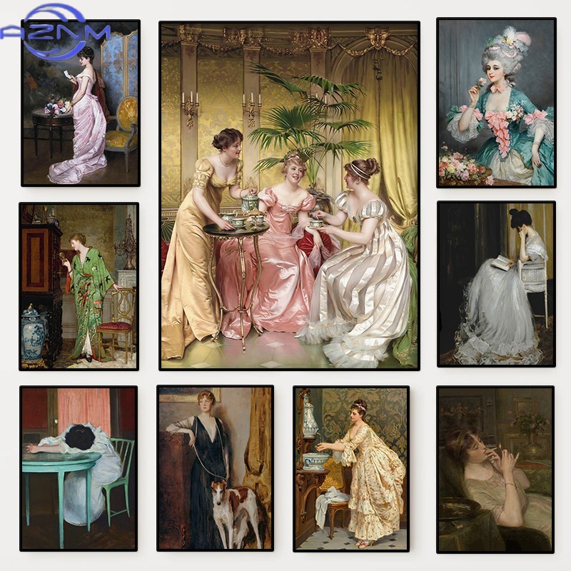 Vintage Fashion Art - لوحة فنية جدارية عصرية بتصميم عتيق
