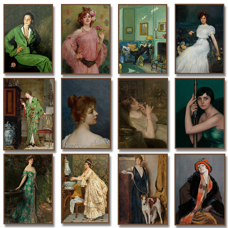 Vintage Fashion Art - لوحة فنية تصور نساء من عصر