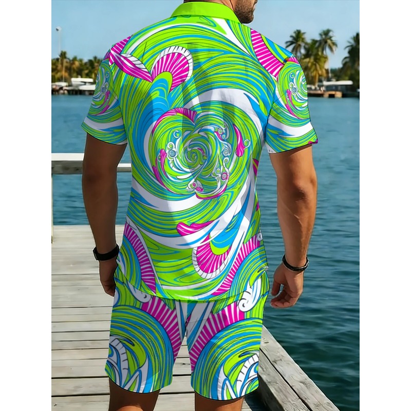طقم قميص رجالي صيفي بطبعة زهور - مراجعة Printed Floral Shirt وسعره