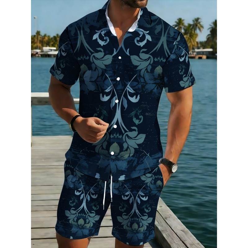 طقم قميص قصير الأكمام وشورت لل - مراجعة Printed Floral Shirt وسعره
