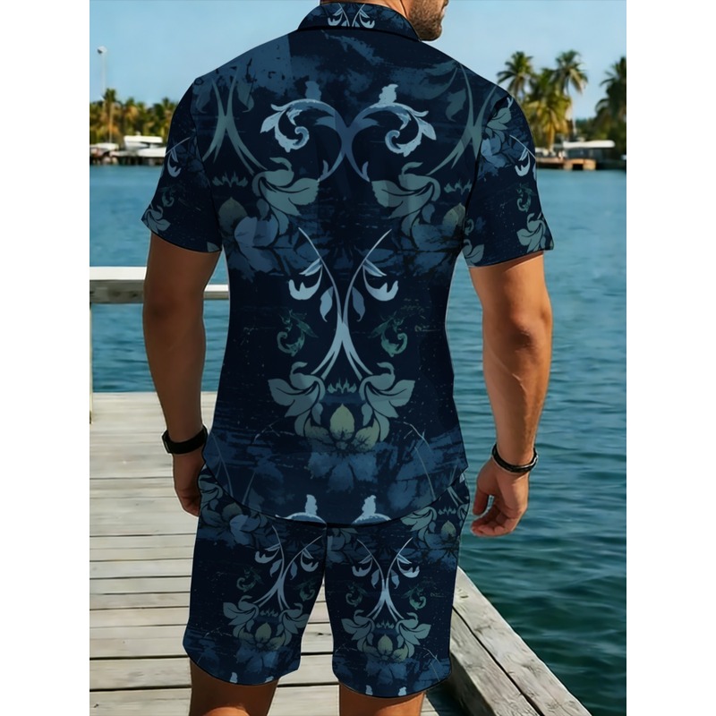 طقم قميص قصير الأكمام وشورت لل - مراجعة Printed Floral Shirt وسعره