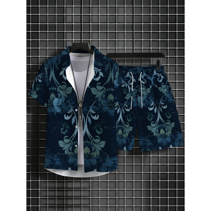 طقم قميص قصير الأكمام وشورت لل - مراجعة Printed Floral Shirt وسعره