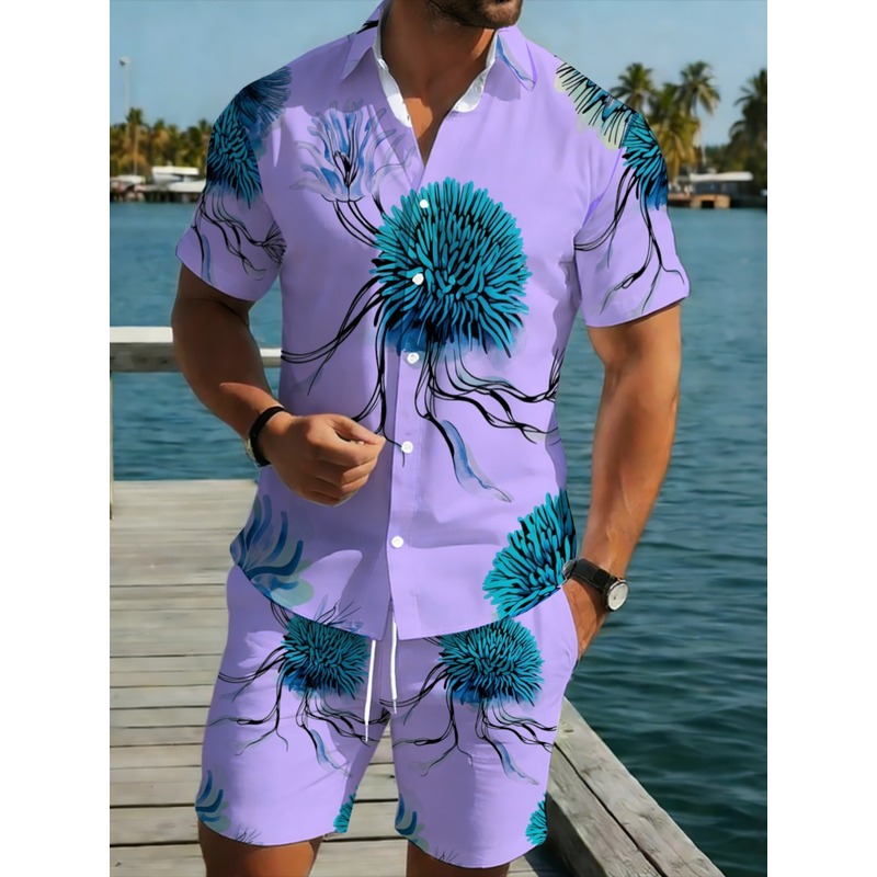طقم قميص وشورت هاواي للرجال بل - مراجعة Printed Floral Shirt وسعره